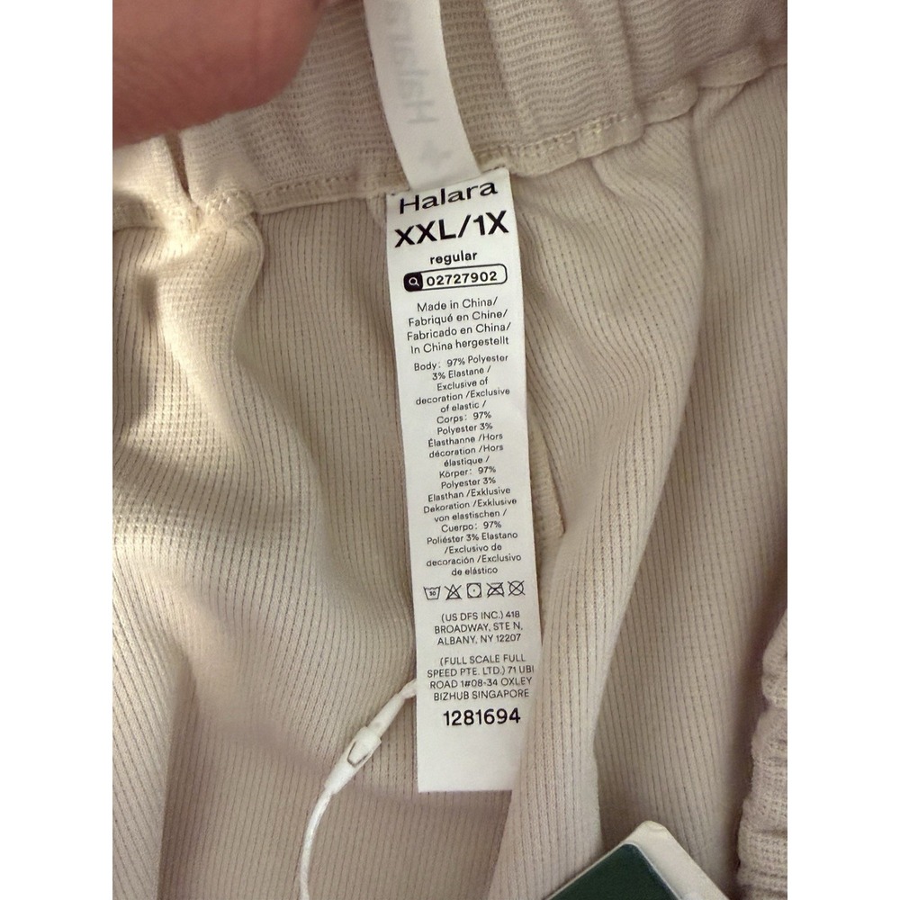 Halara Wide Leg Waffle Work Trousers High Waist Dress Work Pants XXL Cream 1X - Picture 16 of 16